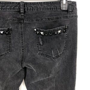 MICHAEL KORS Studded Skinny Jeans SIze 12 Womens Faded Mid Rise Edgy